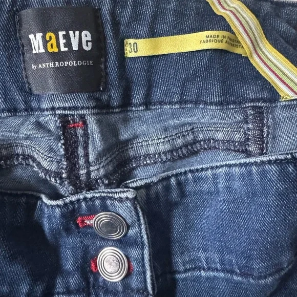 Maeve by Anthropologie Wide-Leg Cropped Denim Pants Size 30 Dark Wash - Picture 7 of 14